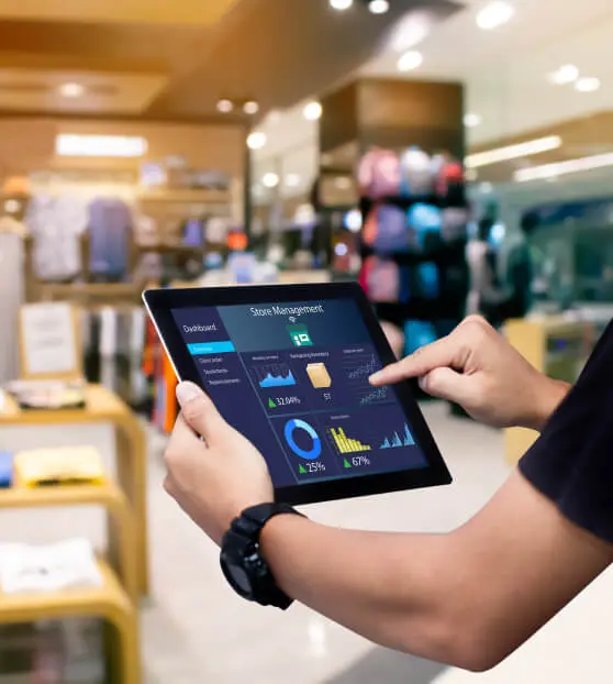 Professional Reviewing Data on Tablet for Operational Insights Industry Expert Checking Records on Tablet