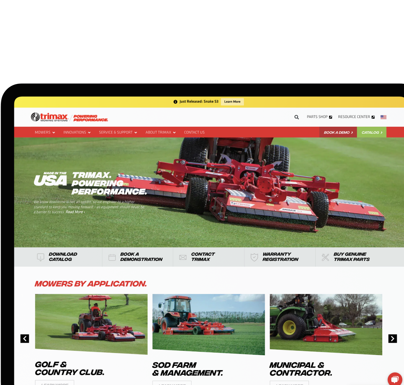 Trimax Mower App Manage and View Mower Details Trimax mobile app showing mower specifications and dashboard for equipment management